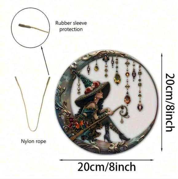 Enamel printed witch cottage core sun catcher dial gemstone hat women's decor - Picture 3 of 7
